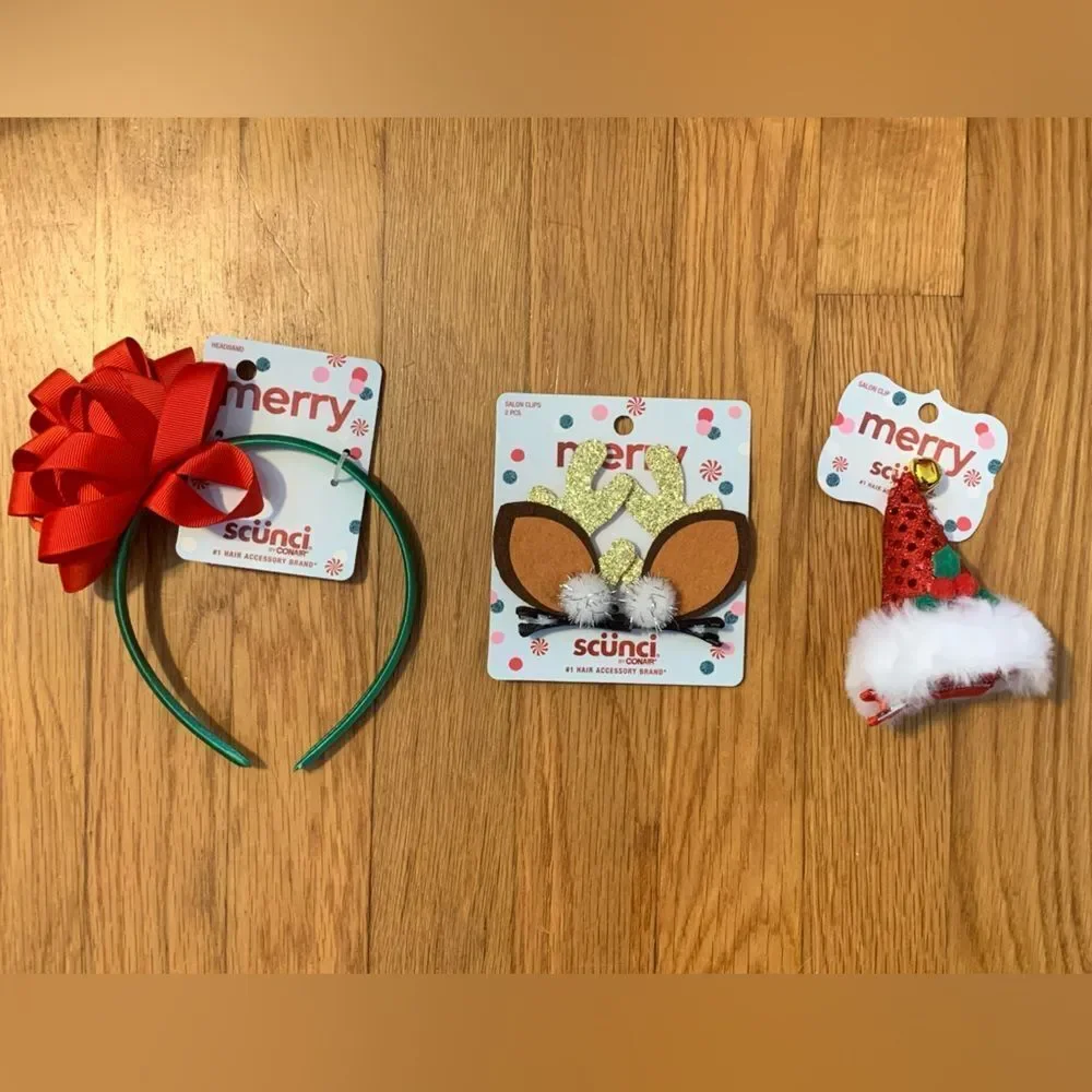 Scunci Christmas Hair Clips